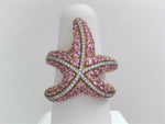 Rose Gold Diamond Pink Sapphire Star Fish Ring