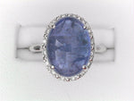 Tanzanite Diamond Halo Ring