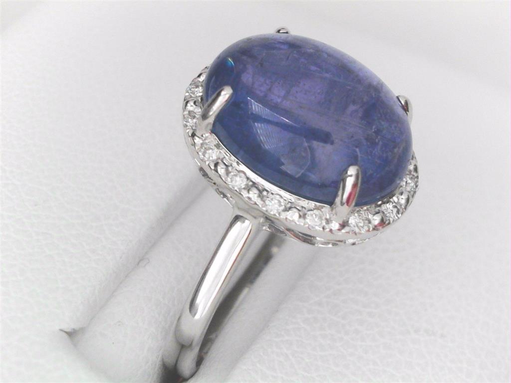 Tanzanite Diamond Halo Ring