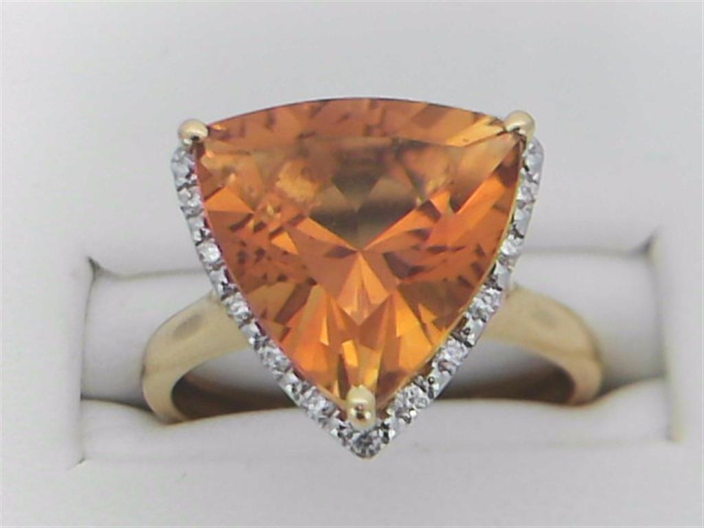 Citrine Diamond Ring