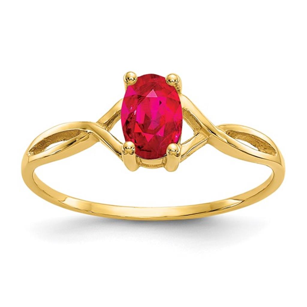 Gold Oval Ruby Ring