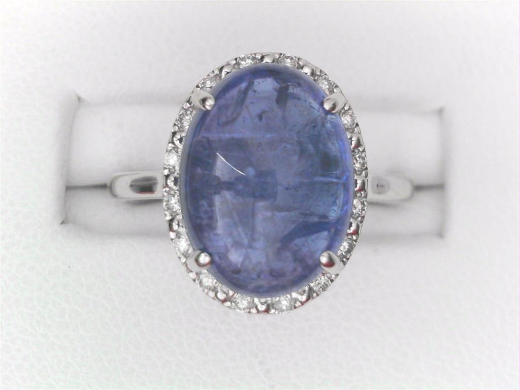 Tanzanite Diamond Halo Ring