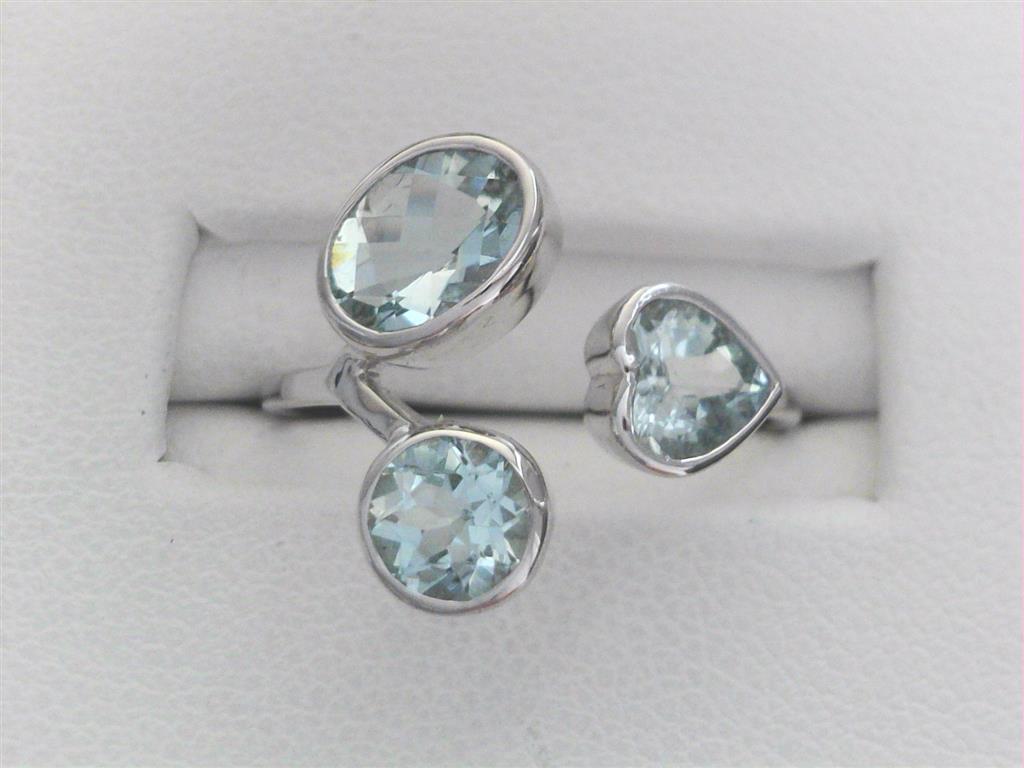 Aquamarine Heart RIng