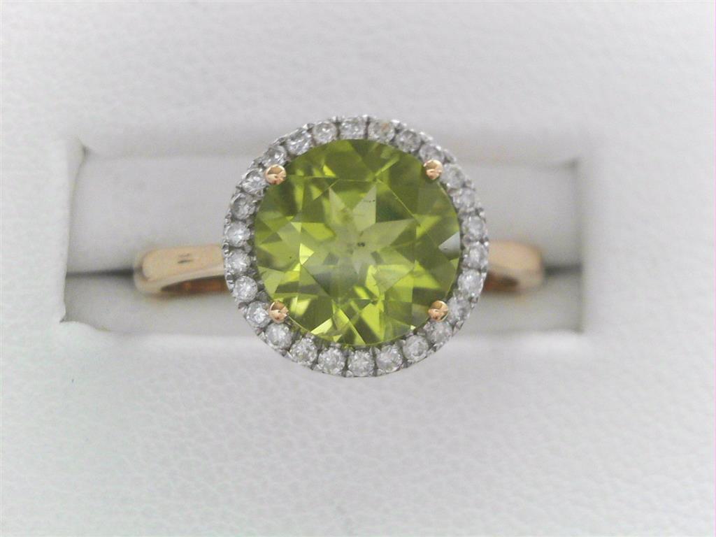 Gold Round Peridot Ring