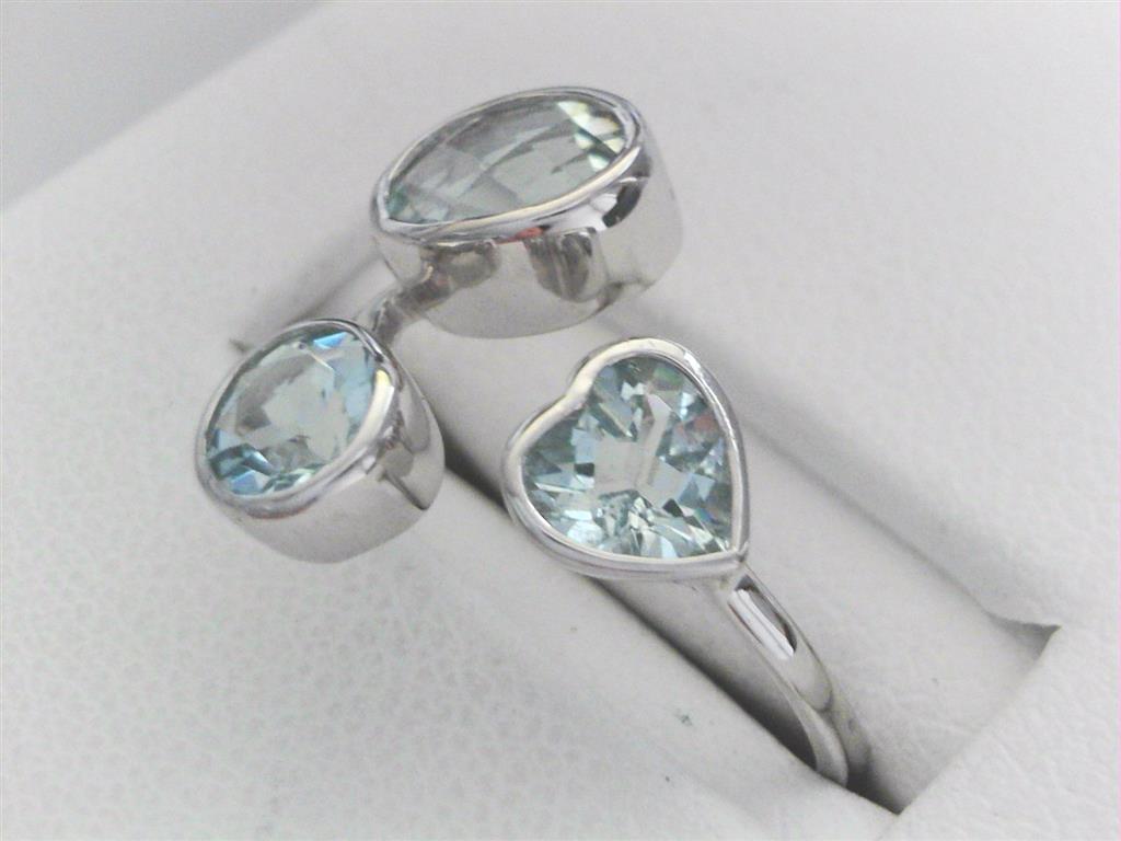 Aquamarine Heart RIng