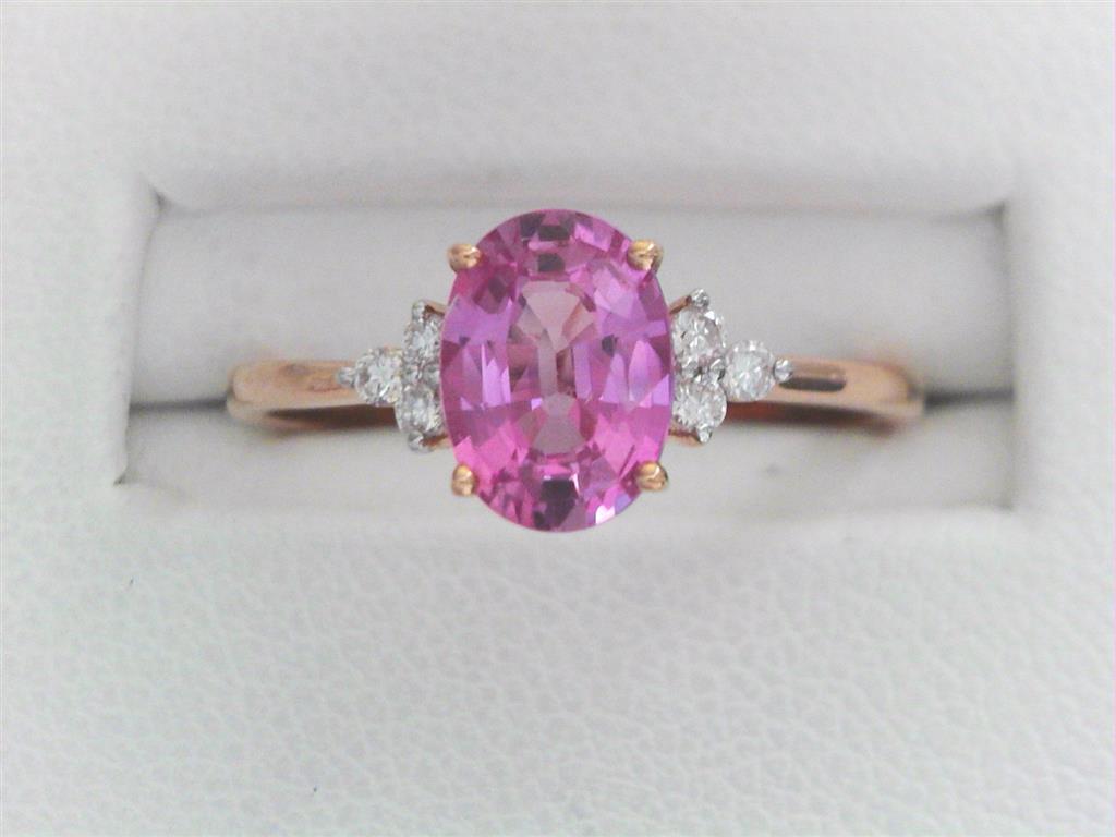Rose Gold Oval Pink Sapphire